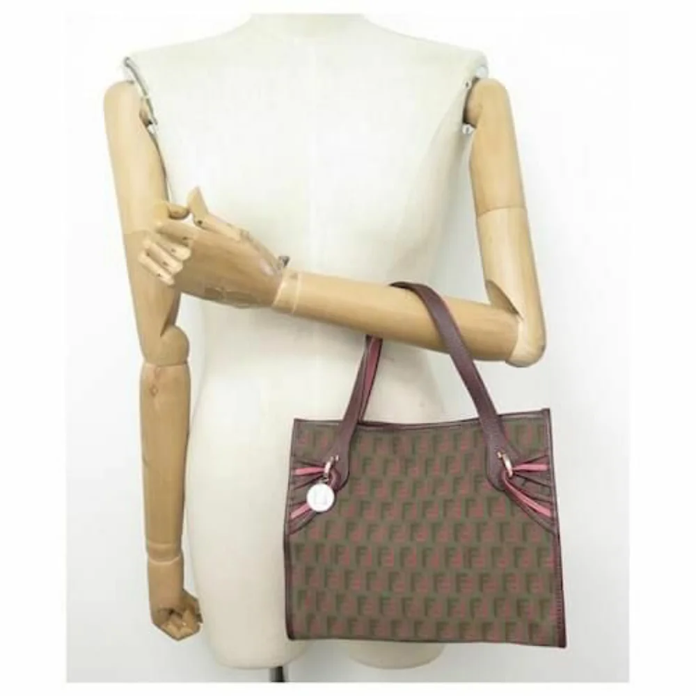 FENDI MINI CABAS MONOGRAM CANVAS FF ZUCCHINO TOTE BAG - Picture 5 of 13